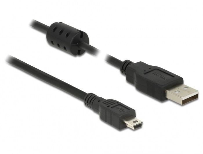 Кабел DeLock, USB-A мъжко - USB-B мъжко, USB 2.0, 2 м, Черен-1