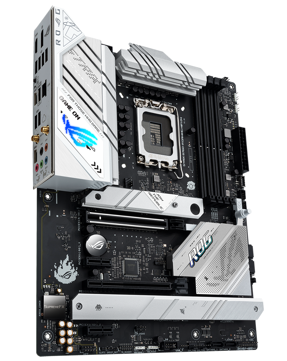 Дънна платка ASUS ROG STRIX B760-A GAMING WIFI, LGA 1700 ATX, 4x DDR5, PCIe 5.0, WiFi 6E, 3x M.2, Aura Sync RGB-2