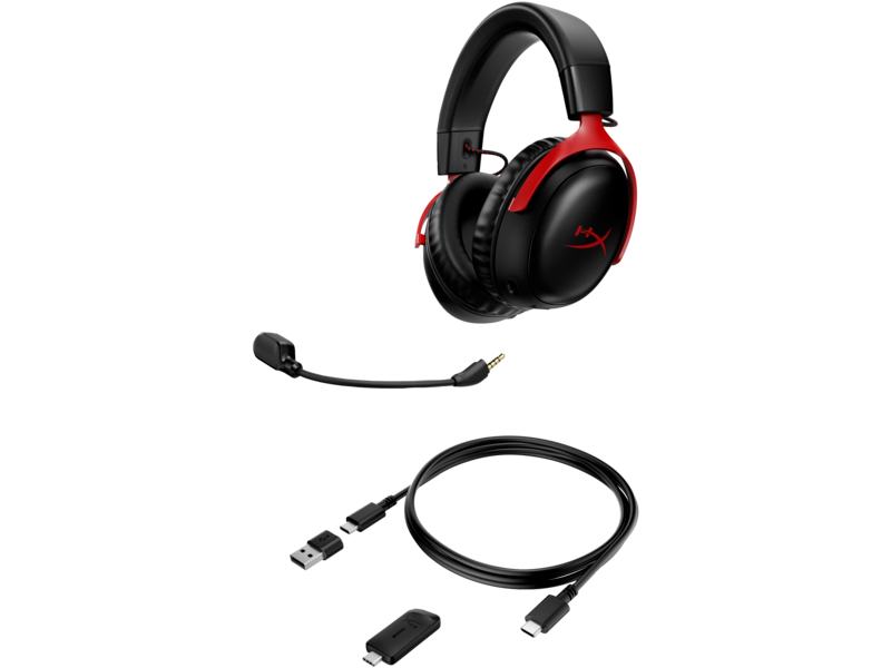 Геймърски слушалки HyperX, Cloud III, Безжични, Микрофон, Черно/Червено-3