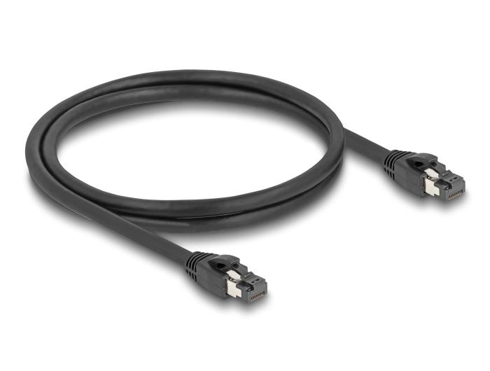 Мрежови кабел Delock, Cat.8.1 S/FTP, 1 m, до 40 Gbps, Черен-1