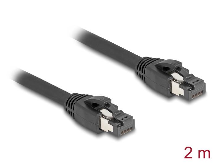 Мрежови кабел Delock, Cat.8.1 S/FTP, 2 m, Доo 40 Gbps, Черен-2