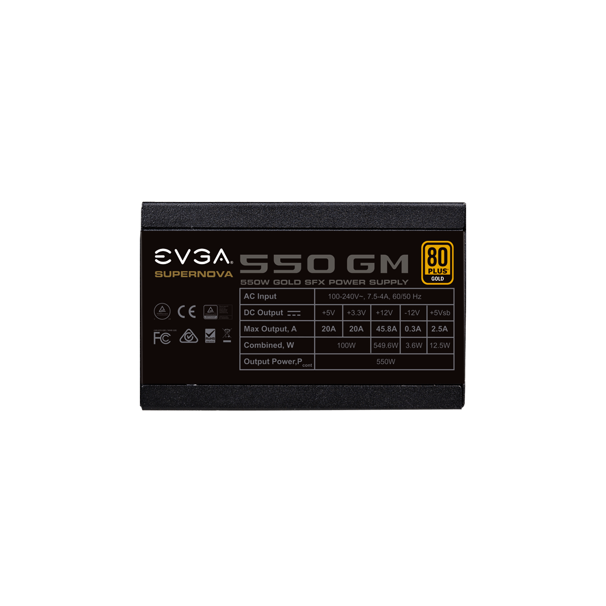Захранващ блок EVGA SuperNova 550GM 550W 80+ Gold, Fully Modular, SFX-4