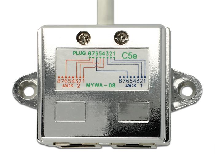 Адаптер DeLock Port Doubler, 1 x RJ45 plug - 2 x RJ45 jack (2 x Ethernet)-2