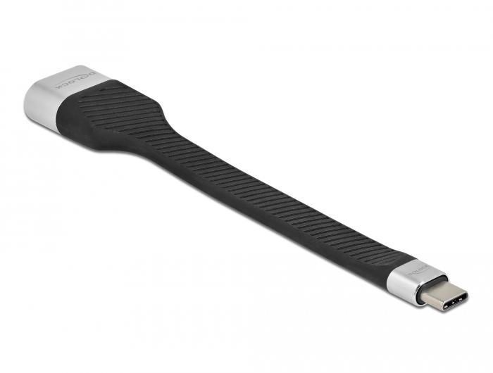 Кабел Delock FPC Flat Ribbon, USB-C мъжко - HDMI женско, 4K 60 Hz, 14 cm