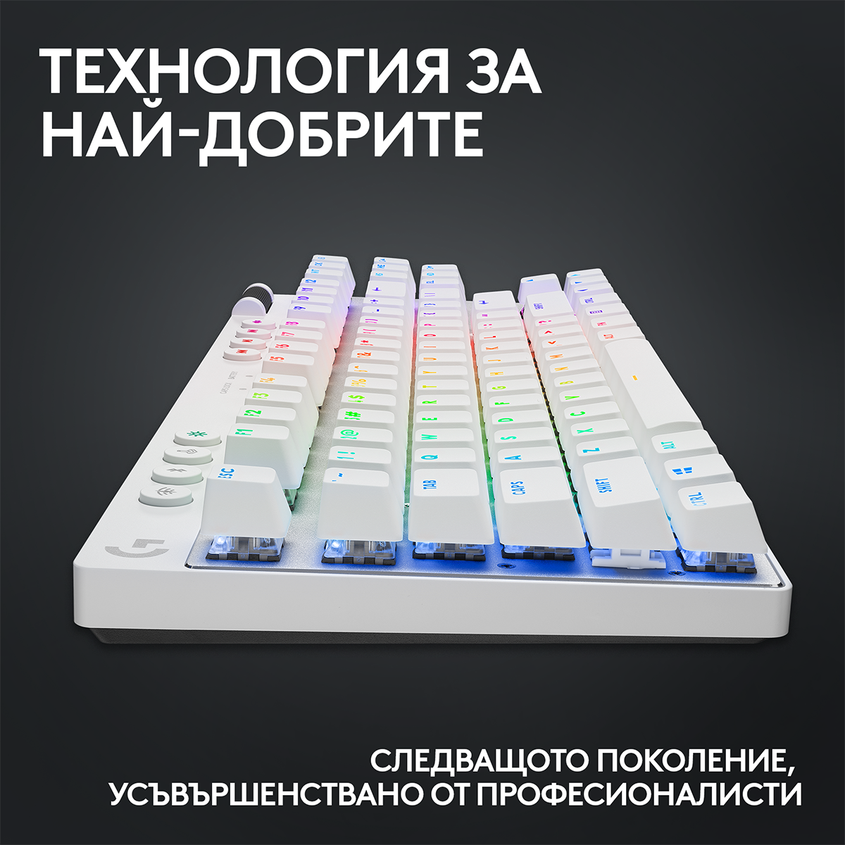 Геймърска механична клавиатура Logitech G Pro X TKL White Lightspeed Tactile Switch-4