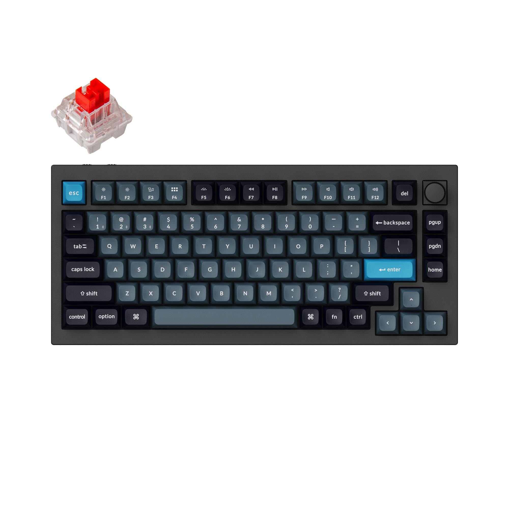 Клавиатура Keychron Q1 Pro Black-Blue QMK TKL K Pro Red Switch RGB LED PBT-2