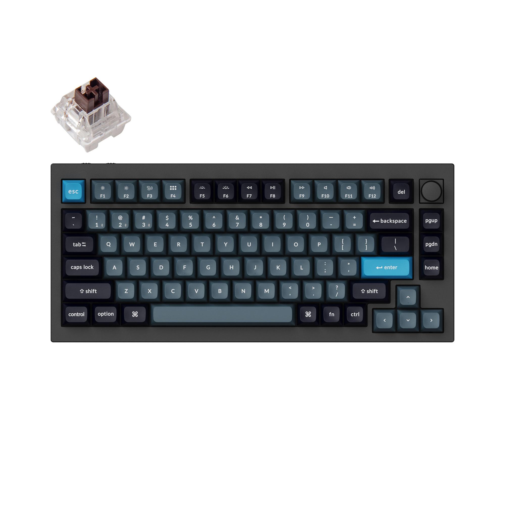 Клавиатура Keychron Q1 Pro Black-Blue QMK TKL K Pro Brown Switch RGB LED PBT-2