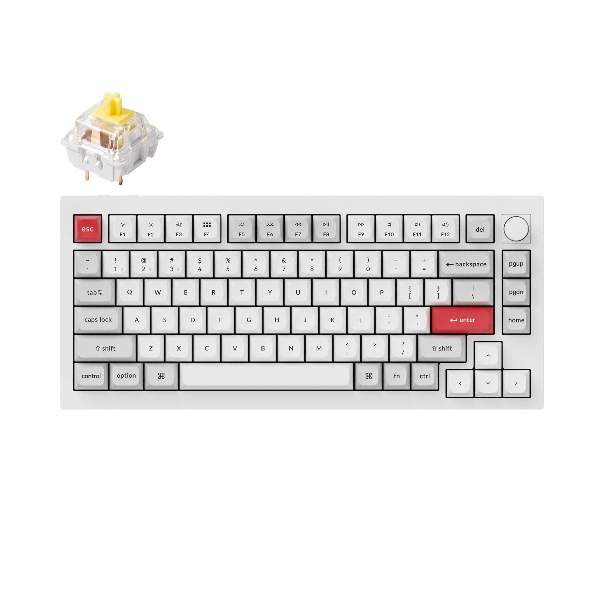 Клавиатура Keychron Q1 Pro White-Grey QMK TKL K Pro Banana Switch RGB LED PBT-2