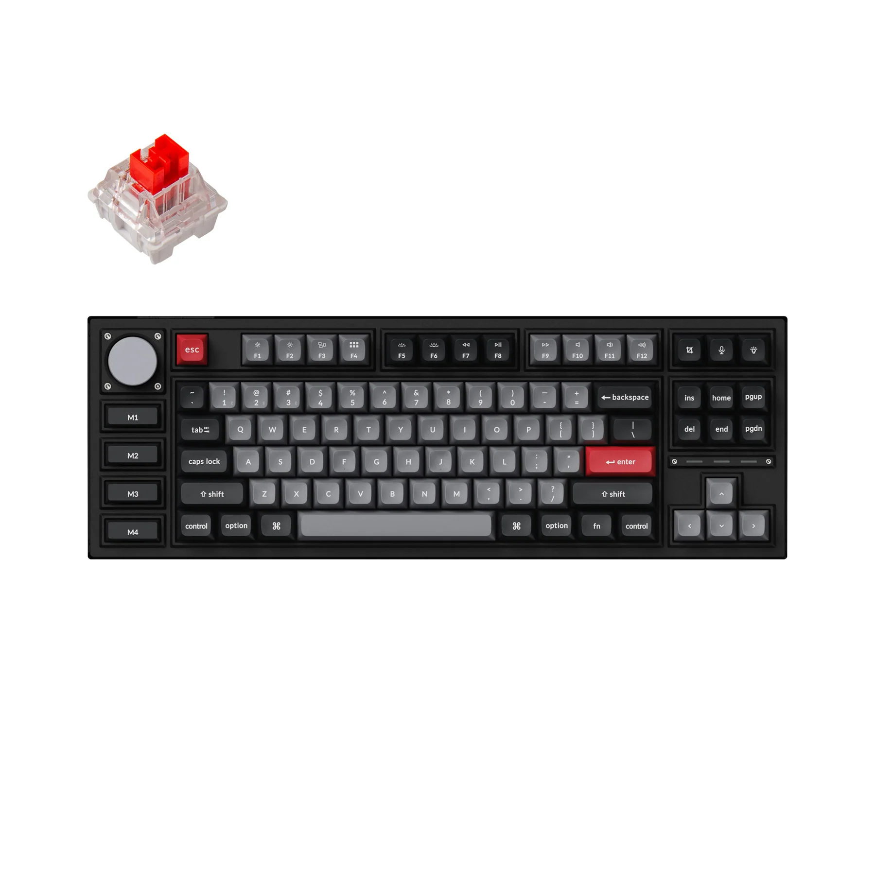 Клавиатура Keychron Q3 Pro Carbon Black TKL K Pro Red Switch RGB LED PBT-2