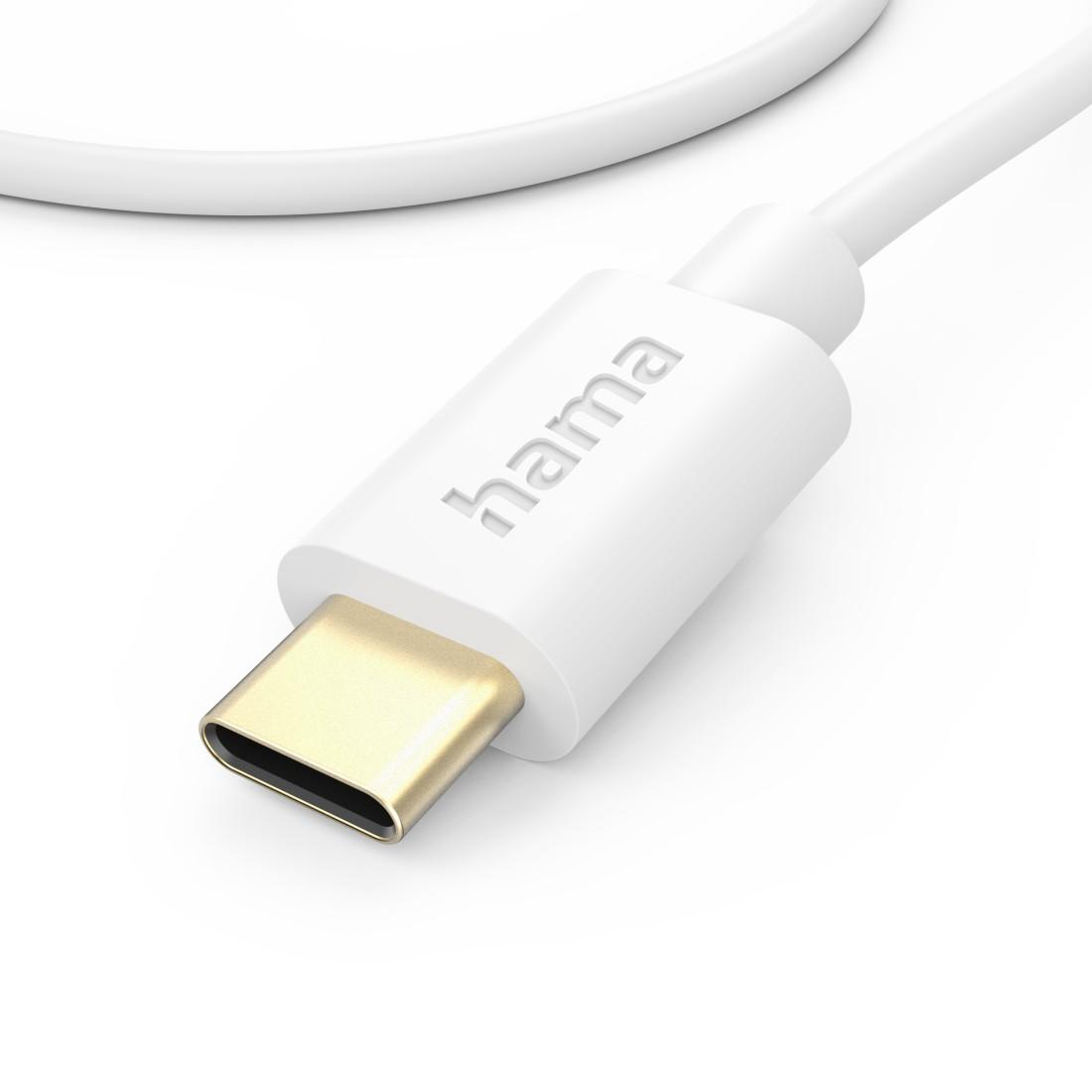 HAMA Кабел за зареждане/данни USB Type-C - USB Type-C, 1.0 m, бял-4