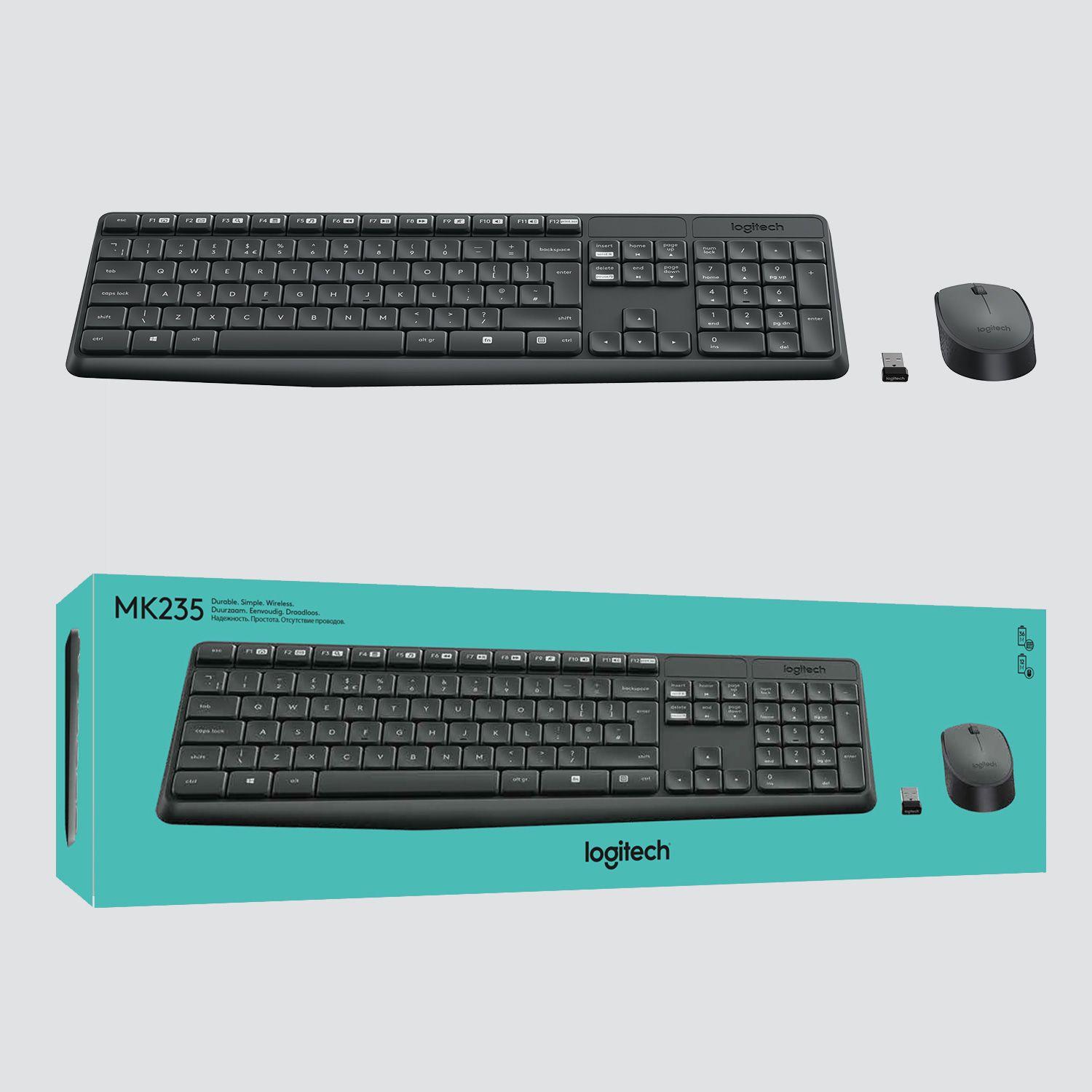 Kомплект безжични клавиатура с мишка Logitech MK235, Черен-4