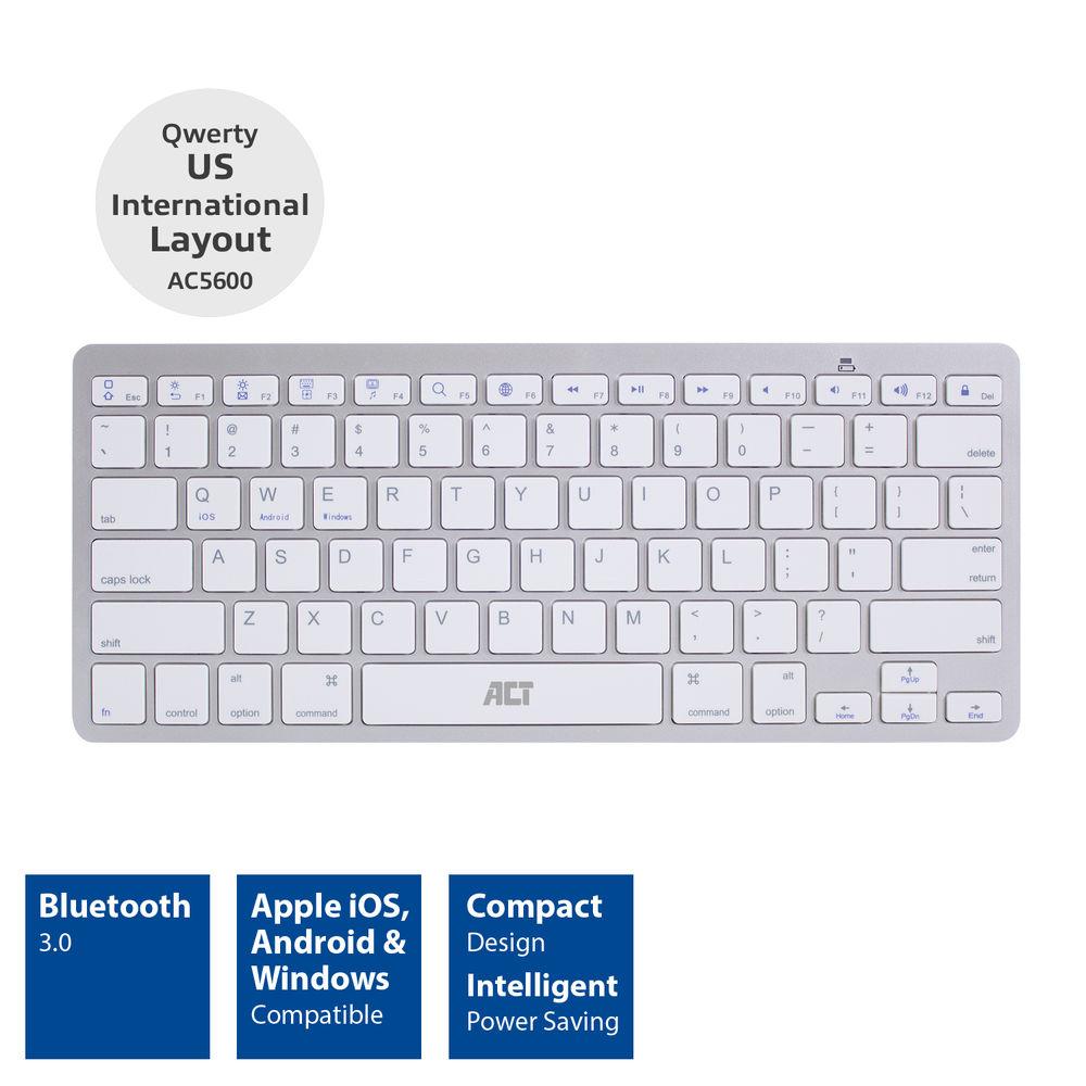 Клавиатура ACT AC5600, Bluetooth, За таблети компютри смартфони, US-3