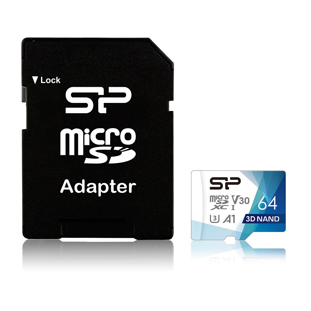 Карта памет Silicon Power Superior Pro, 64GB, microSDXC, Class 10, SD Adapter-2