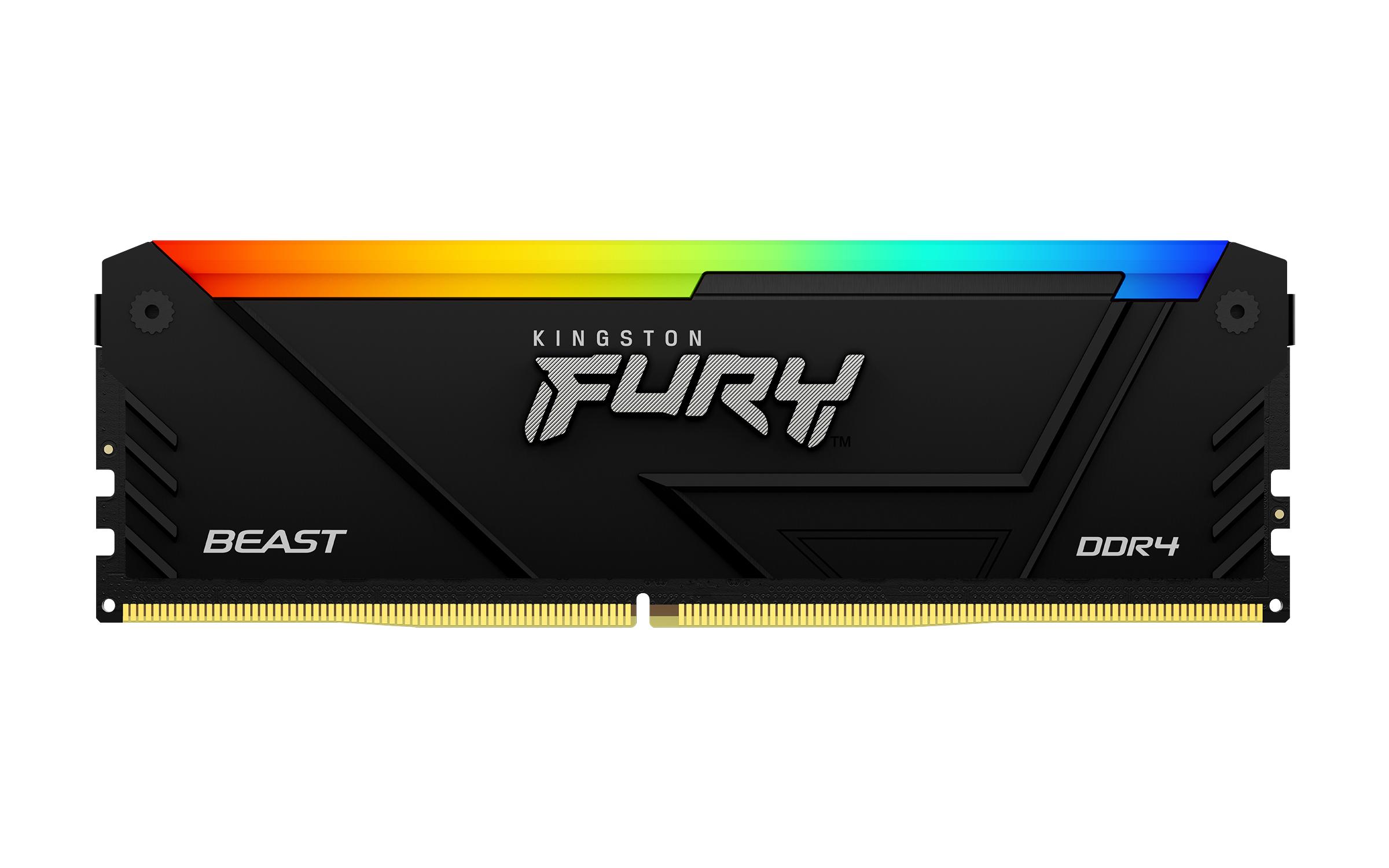 Памет Kingston FURY Beast Black RGB 16GB(2x8GB) DDR4 2666MHz CL16 KF426C16BB2AK2/16-2