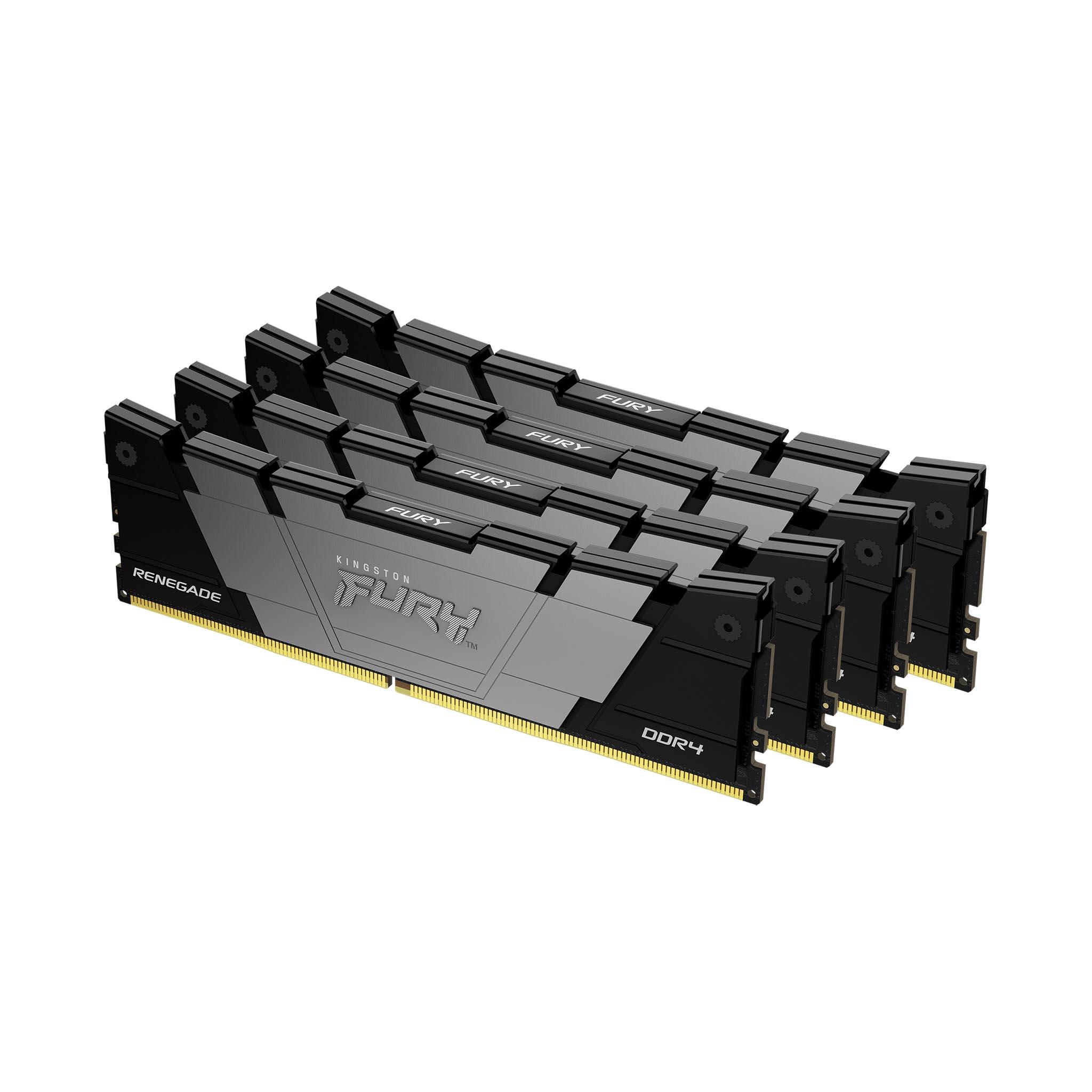 Памет Kingston FURY Renegade Black 64GB(4x16GB) DDR4 3600MHz CL16 KF436C16RB12K4/64