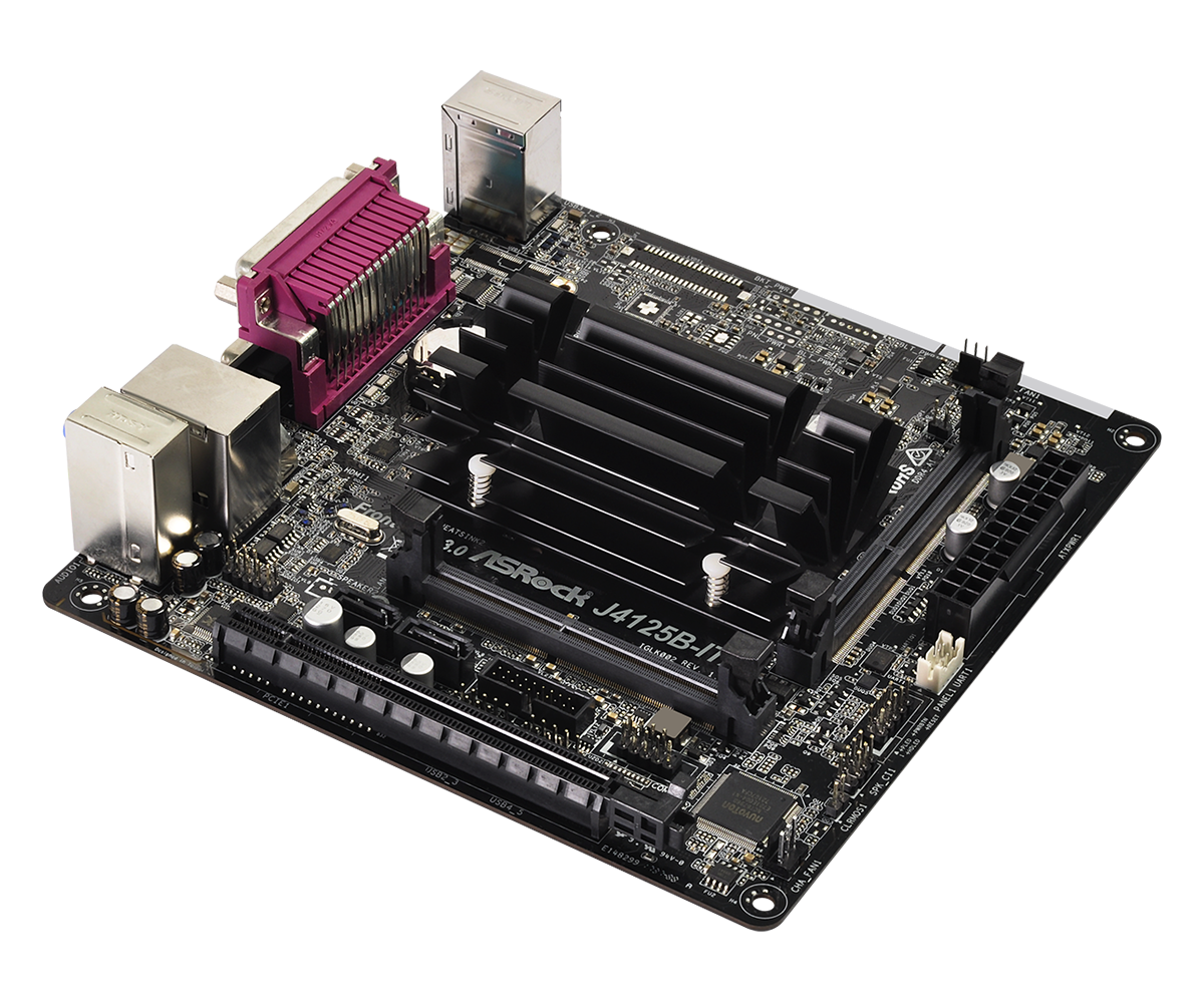 Дънна платка ASROCK J4125B-ITX, Intel&reg; Quad-Core Processor J4125B, ITX, 2x DDR4-3