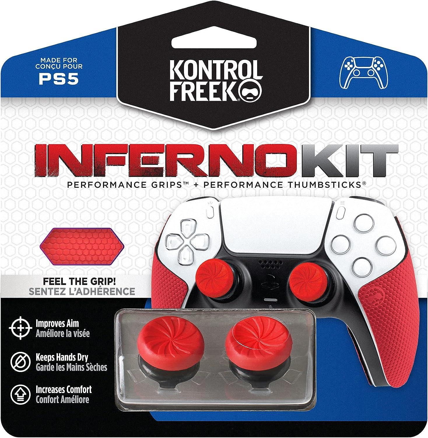 Аксесоар Kontrolfreek Performance Inferno Kit PS5 с включени сменяеми бутони и грипове за DualSense-2