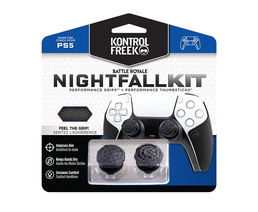 Аксесоар Kontrolfreek Performance Nightfall Kit PS5 с включени сменяеми бутони и грипове за DualSense