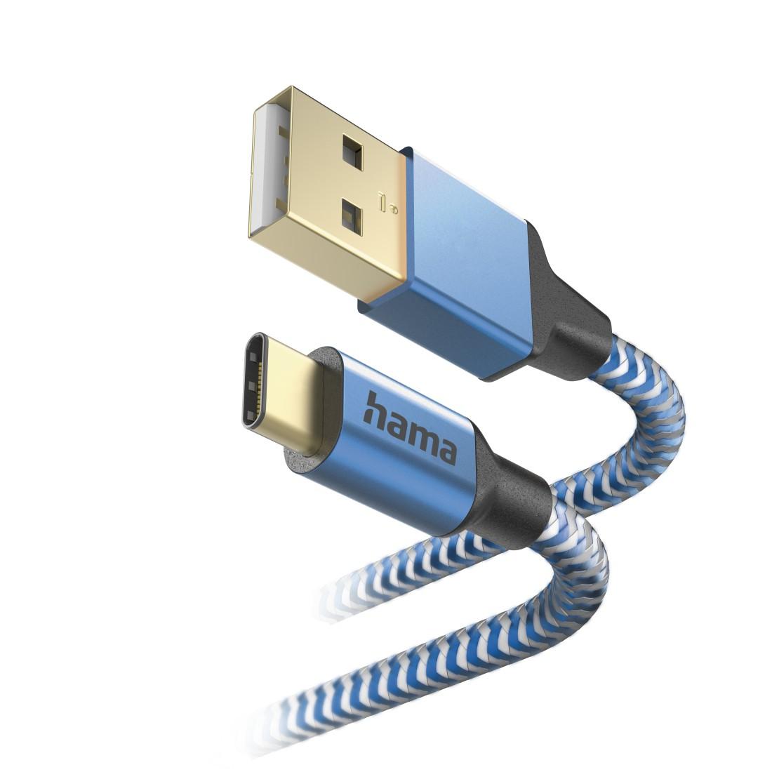 Кабел HAMA Reflective, USB-C мъжко - USB-A мъжко, 1.5 м.-2