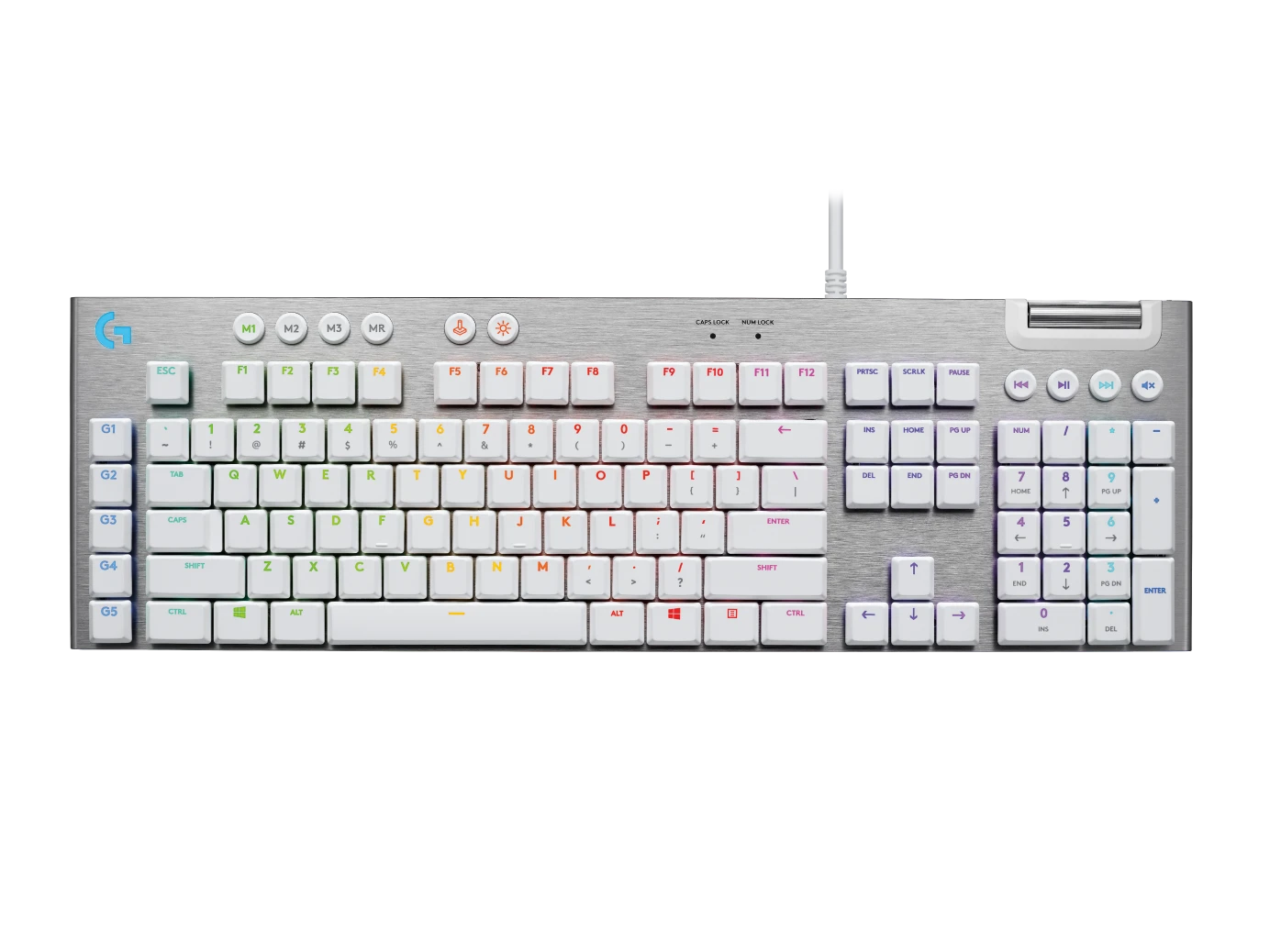 Геймърска механична клавиатура Logitech G815 White, Lightsync RGB, Tactile суичове-2