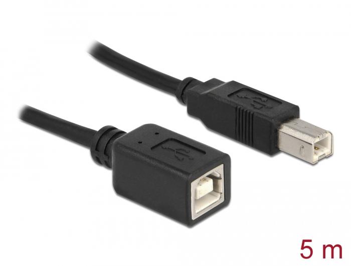 Кабел Delock USB-B мъжко - USB-B женско, 5 м, USB2.0-2