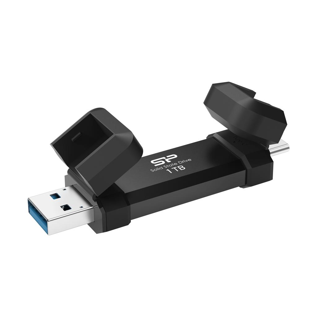Външен SSD Silicon Power DS72 Black, 1TB, USB-A и USB-C 3.2 Gen2-3
