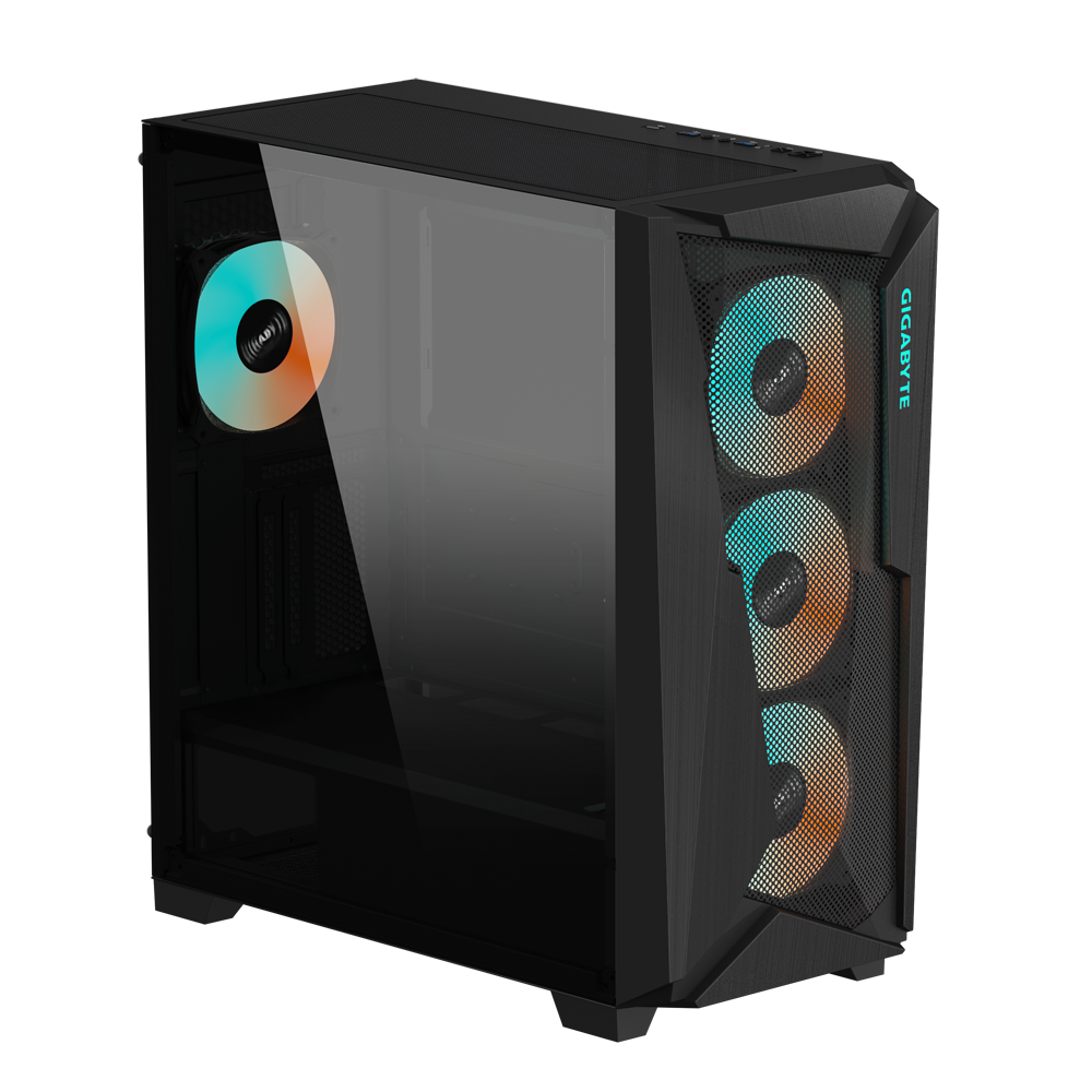 Кутия Gigabyte C301 Black V2, Tempered Glass, Mid-Tower, RGB Fusion -2