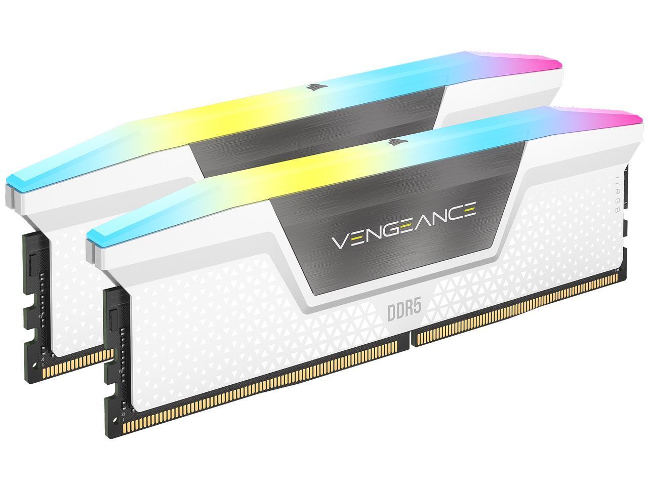 Памет Corsair Vengeance White RGB 32GB(2x16GB) DDR5 6000MHz CL36 CMH32GX5M2E6000C36W-2