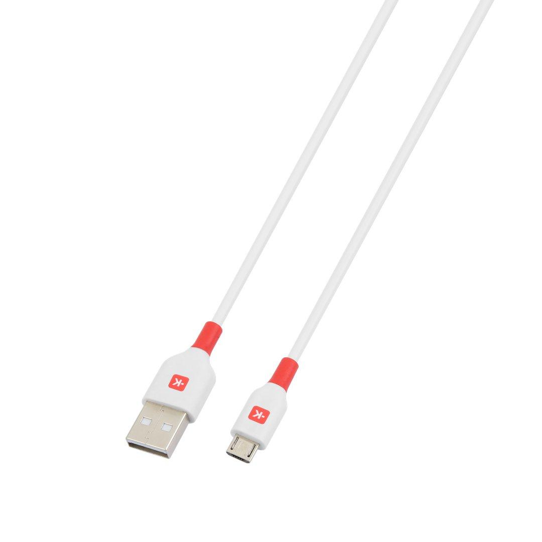 Кабел Skross, micro-USB - USB-A 2.0 мъжко, 1.2м, Бял-2