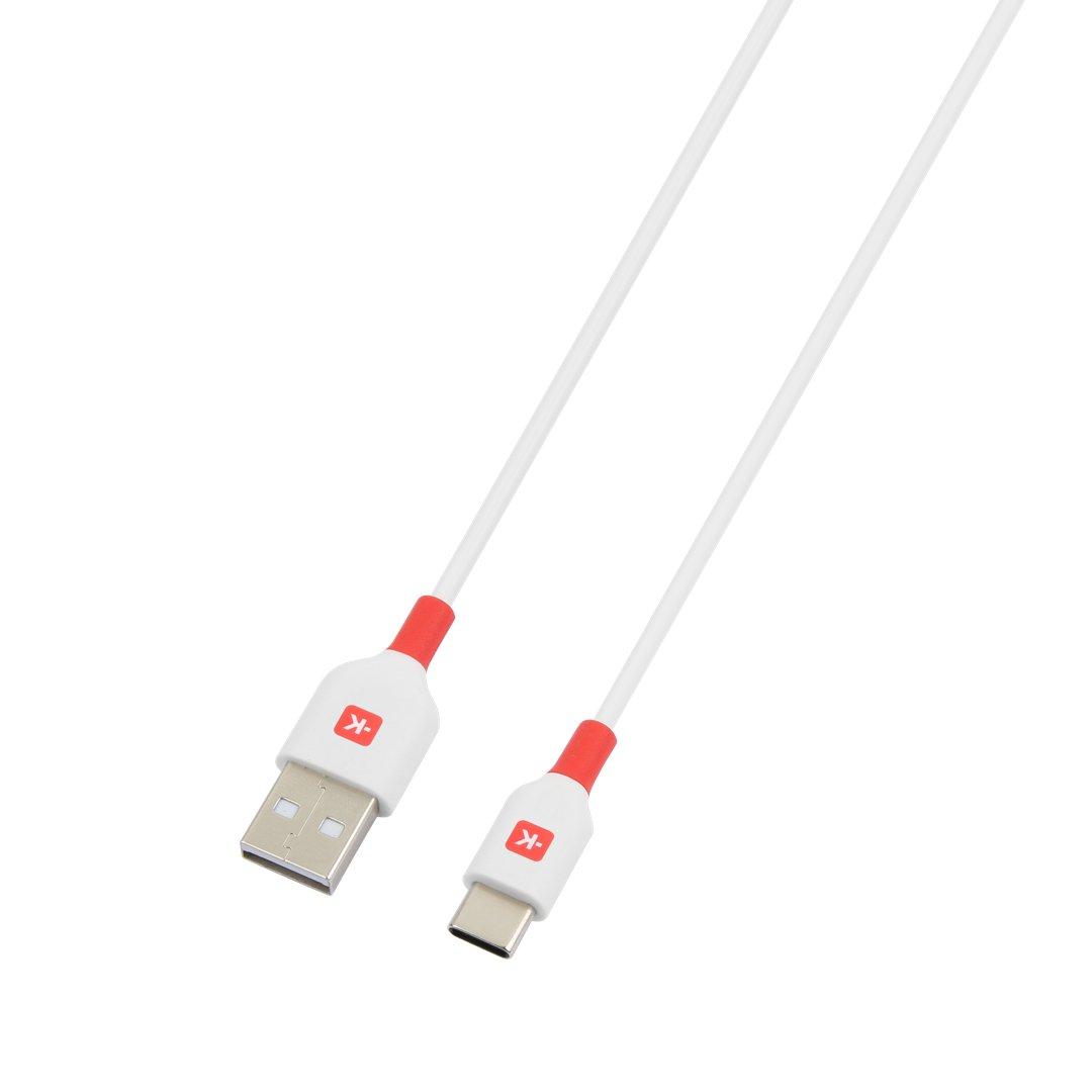 Кабел Skross, USB-C - USB-A 2.0 мъжко, 2.0м, Бял-2