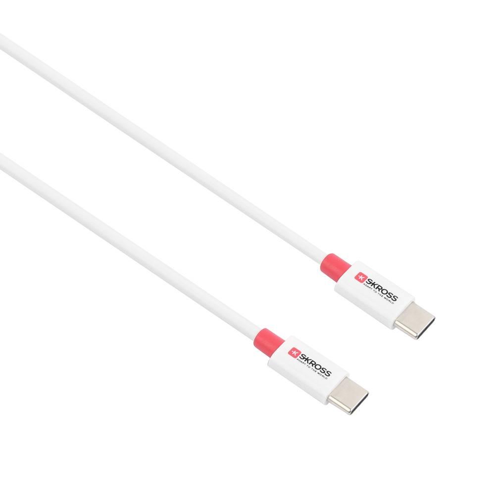Кабел Skross, USB-C - USB-C 2.0 мъжко, 0.15 м, Бял-2