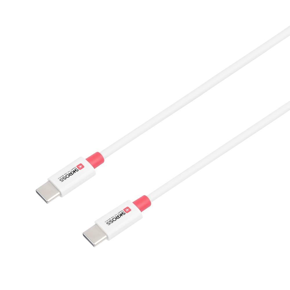 Кабел Skross, USB-C - USB-C 2.0 мъжко, 0.15 м, Бял-3