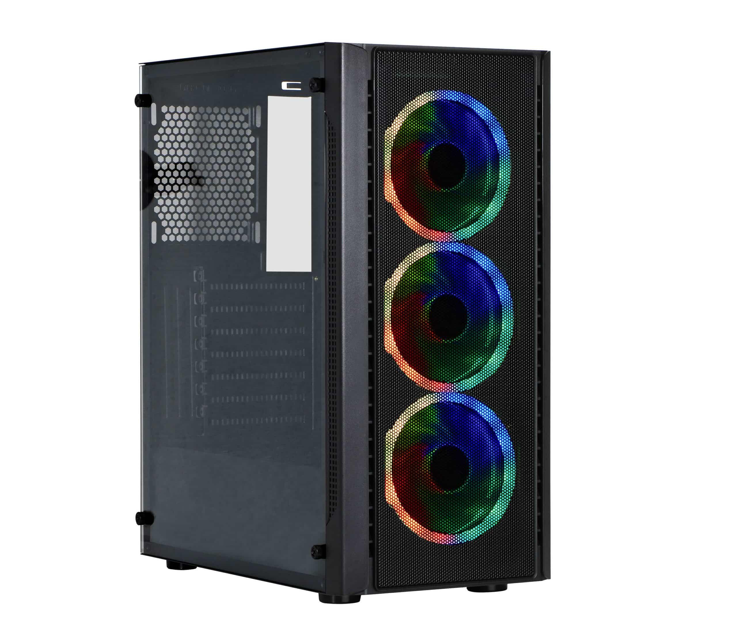 Кутия Spire SPM7022GU3-3RGB, Без захранване, 3 x RGB вентилатора, ATX, mATX