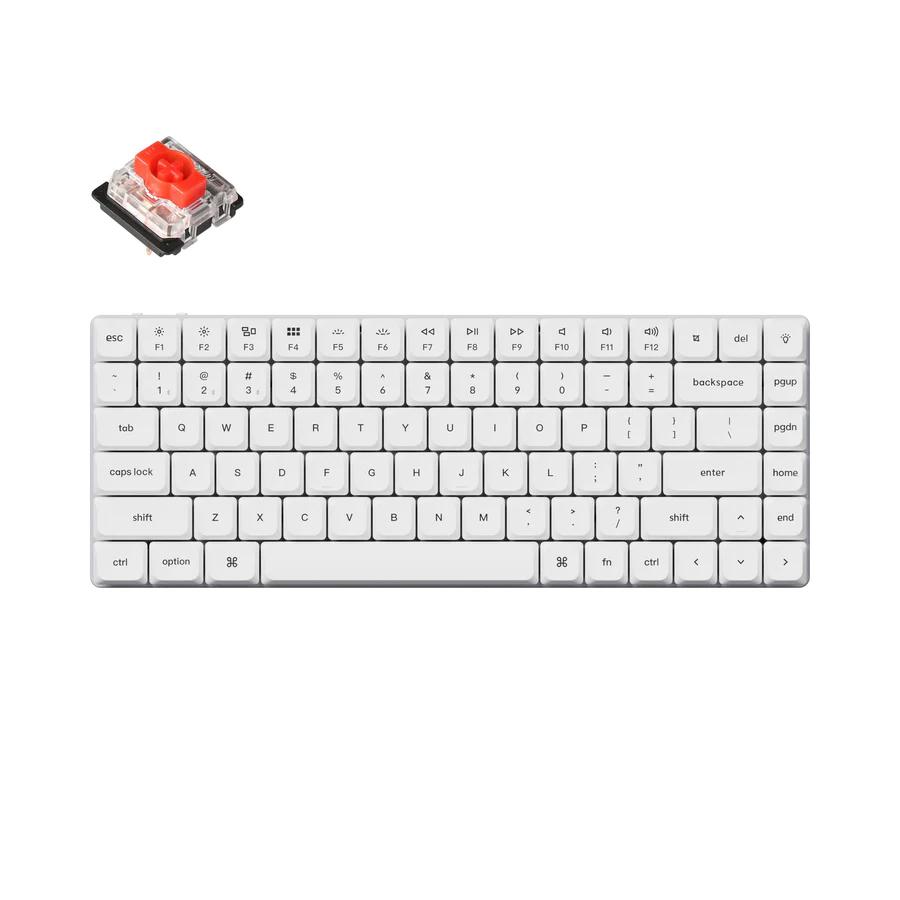 Геймърска механична клавиатура Keychron K3 Pro White QMK/VIA Gateron Low Profile Red Switch, RGB Backlight