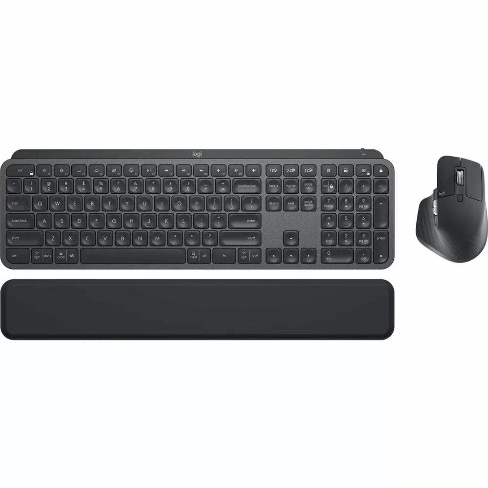 Kомплект клавиатура с мишка Logitech MX Keys S Combo, Подложка за китка, Черен