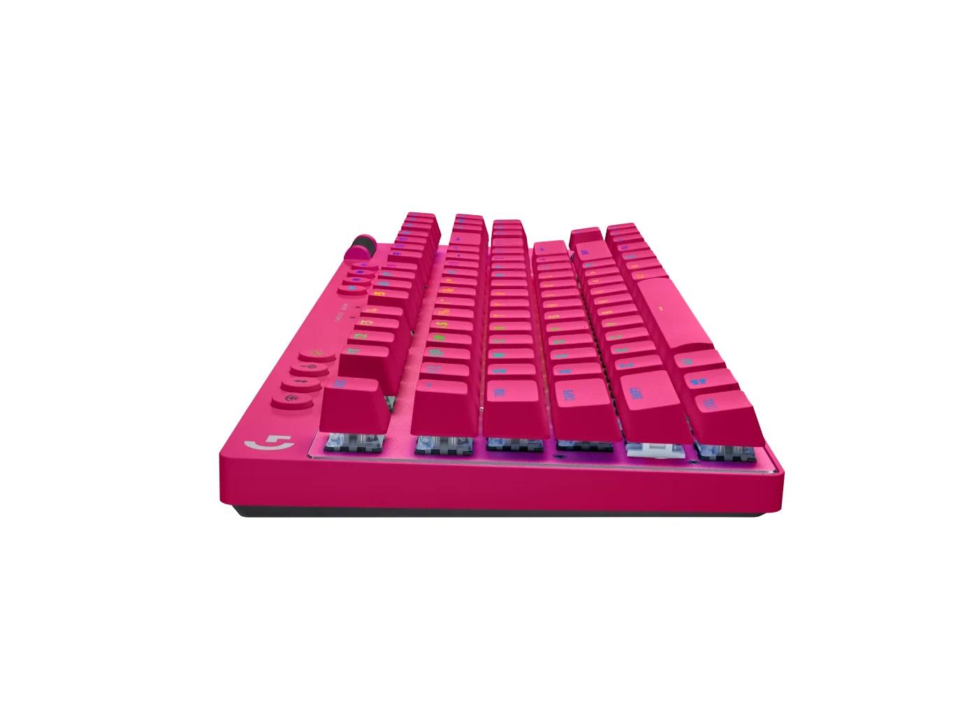 Геймърска механична клавиатура Logitech G Pro X TKL Lightspeed Tactile Switch, Magenta-4