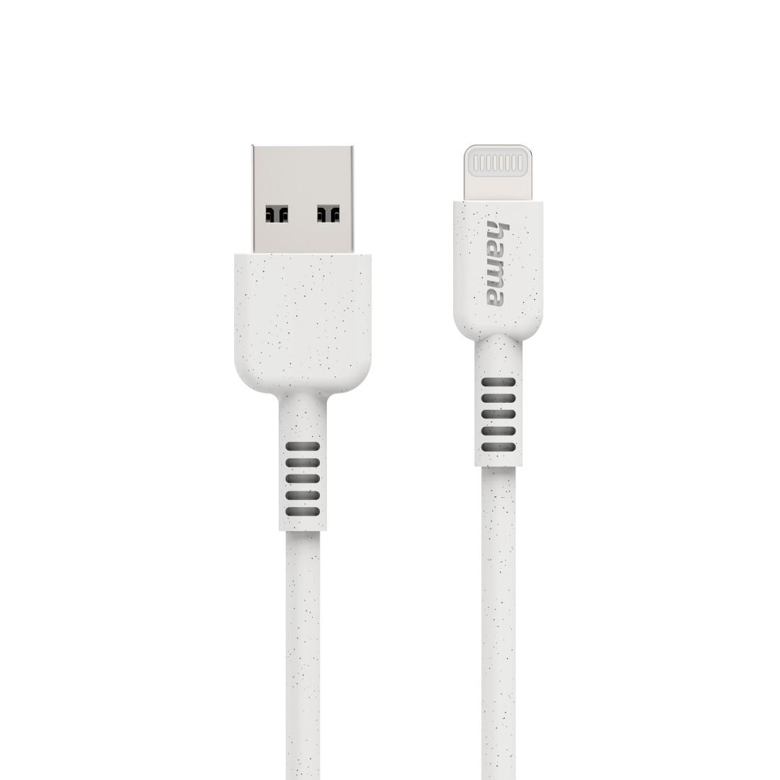 Кабел за зареждане HAMA &quot;Eco&quot;, USB-A - Lightning, 1 м, бял