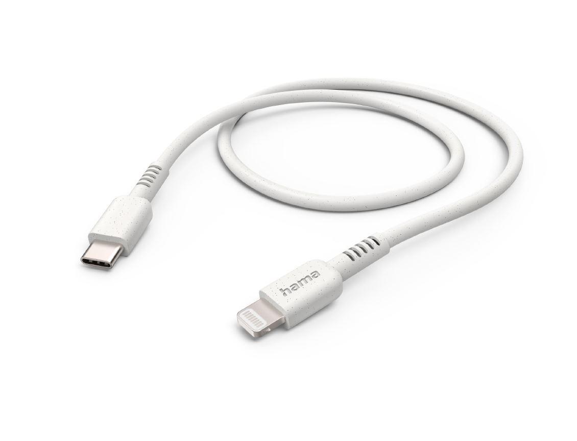 Кабел за зареждане HAMA &quot;Eco&quot;, USB-C - Lightning, 1 м, бял-3