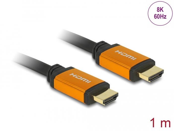 Кабел Delock High Speed, HDMI мъжко - HDMI мъжко, 48 Gbit/s, 8K 60 Hz, 1 м-2