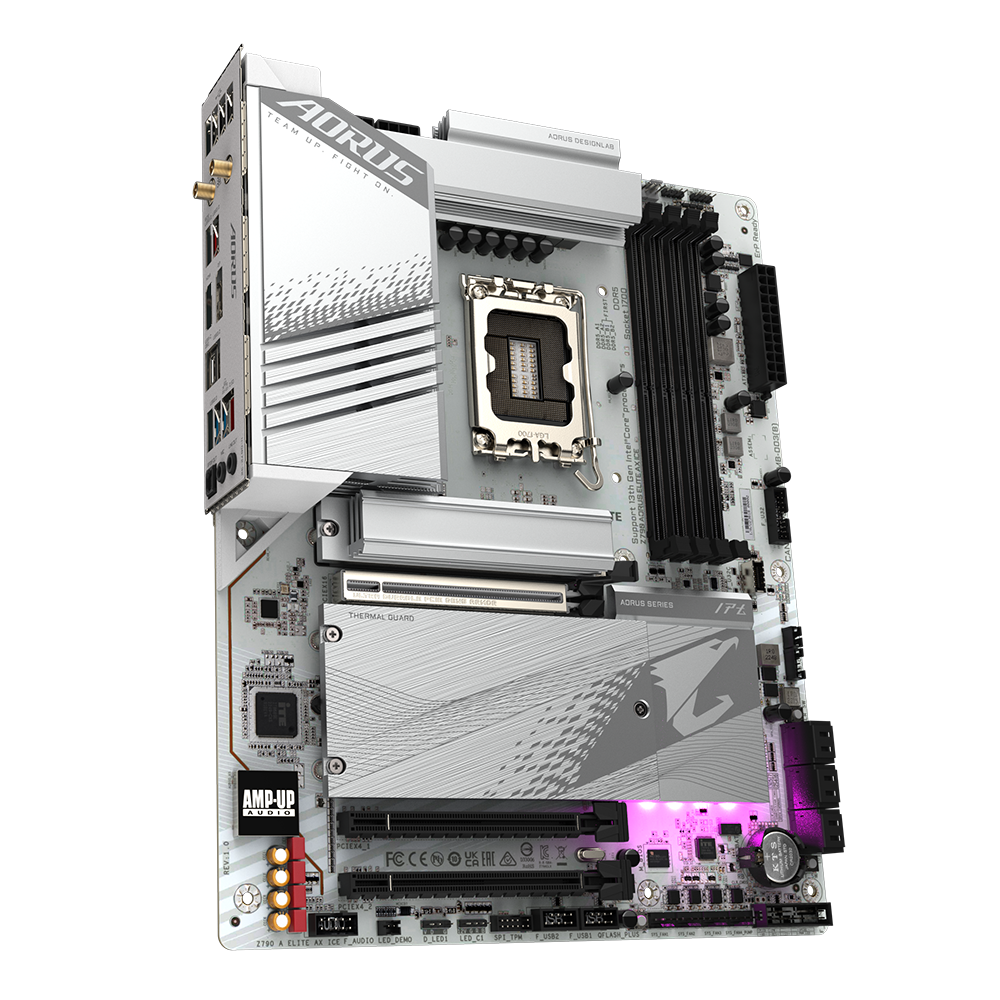 Дънна платка GIGABYTE Z790 AORUS ELITE AX ICE LGA 1700, PCIe 5.0, ATX, Wi-Fi 6E, RGB Fusion, DDR5-2