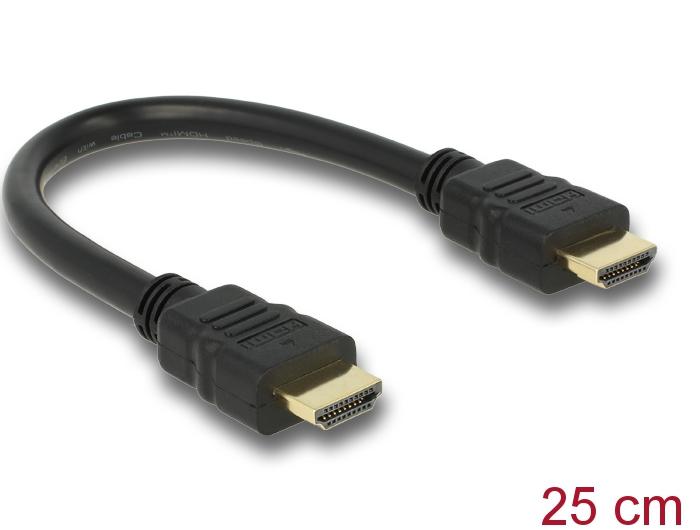 Кабел Delock High Speed, HDMI мъжко - HDMI A мъжко, 4K, 0.25 m, Ethernet-2