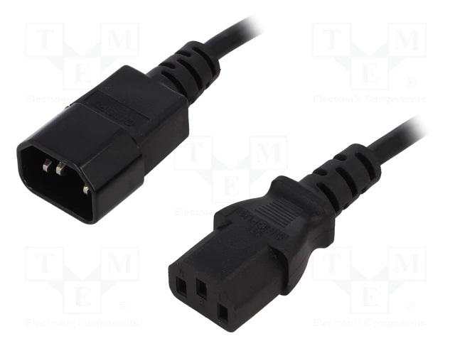 Удължителен захранващ кабел Estillo, IEC C13 - IEC C14, 1.8 m, Черен
