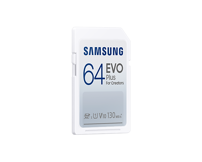 Карта памет Samsung EVO Plus, SD Card, 64GB, Бяла-2