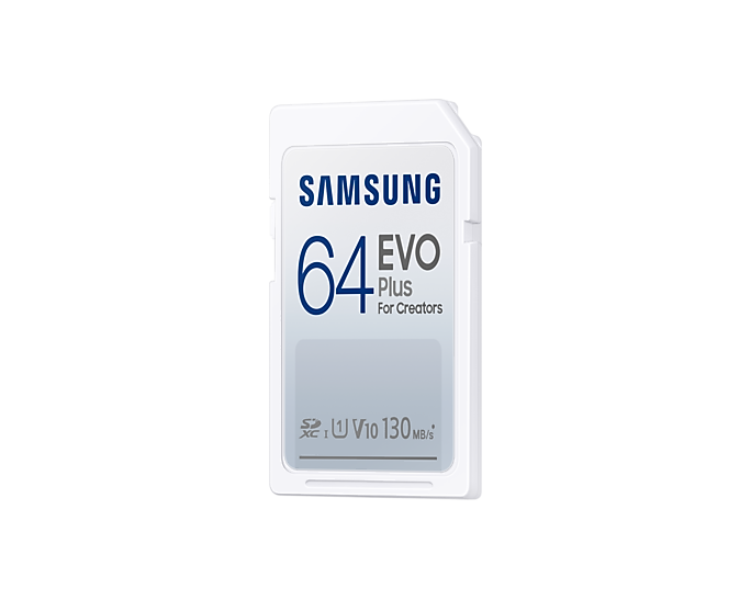 Карта памет Samsung EVO Plus, SD Card, 64GB, Бяла-3