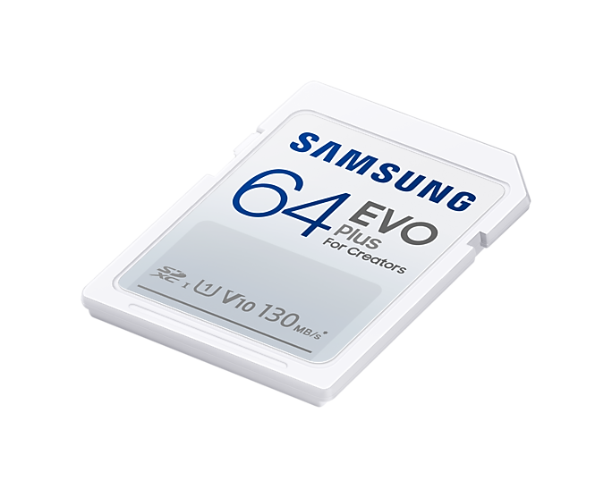 Карта памет Samsung EVO Plus, SD Card, 64GB, Бяла-4