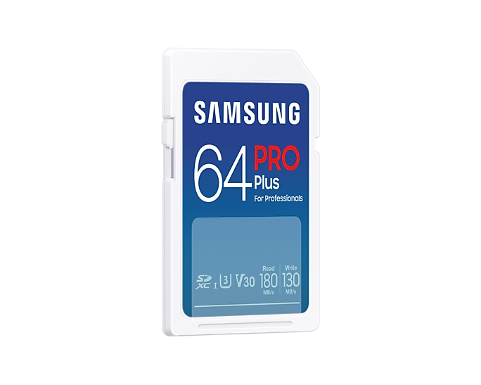 Карта памет Samsung PRO Plus, SD Card, 64GB, Бяла-2