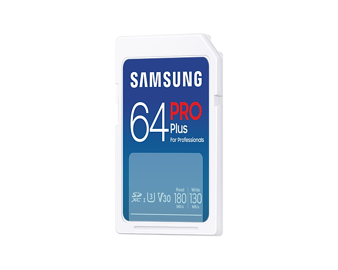Карта памет Samsung PRO Plus, SD Card, 64GB, Бяла-3
