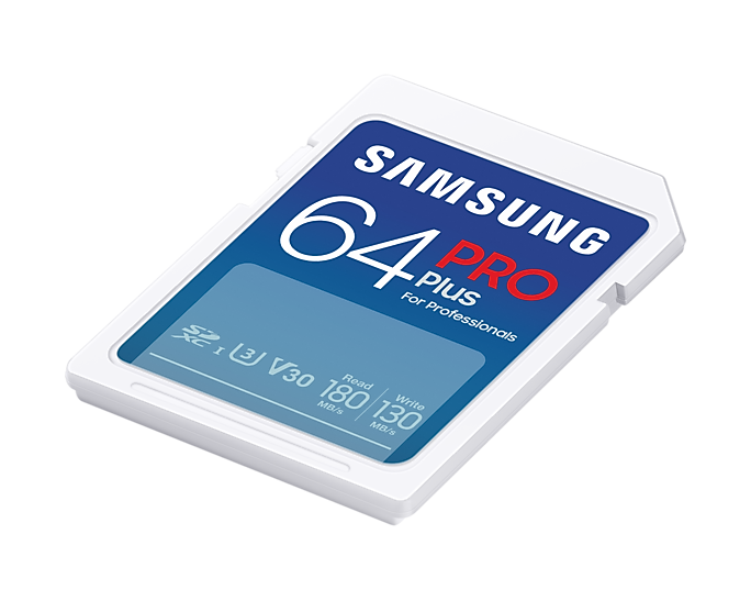 Карта памет Samsung PRO Plus, SD Card, 64GB, Бяла-4