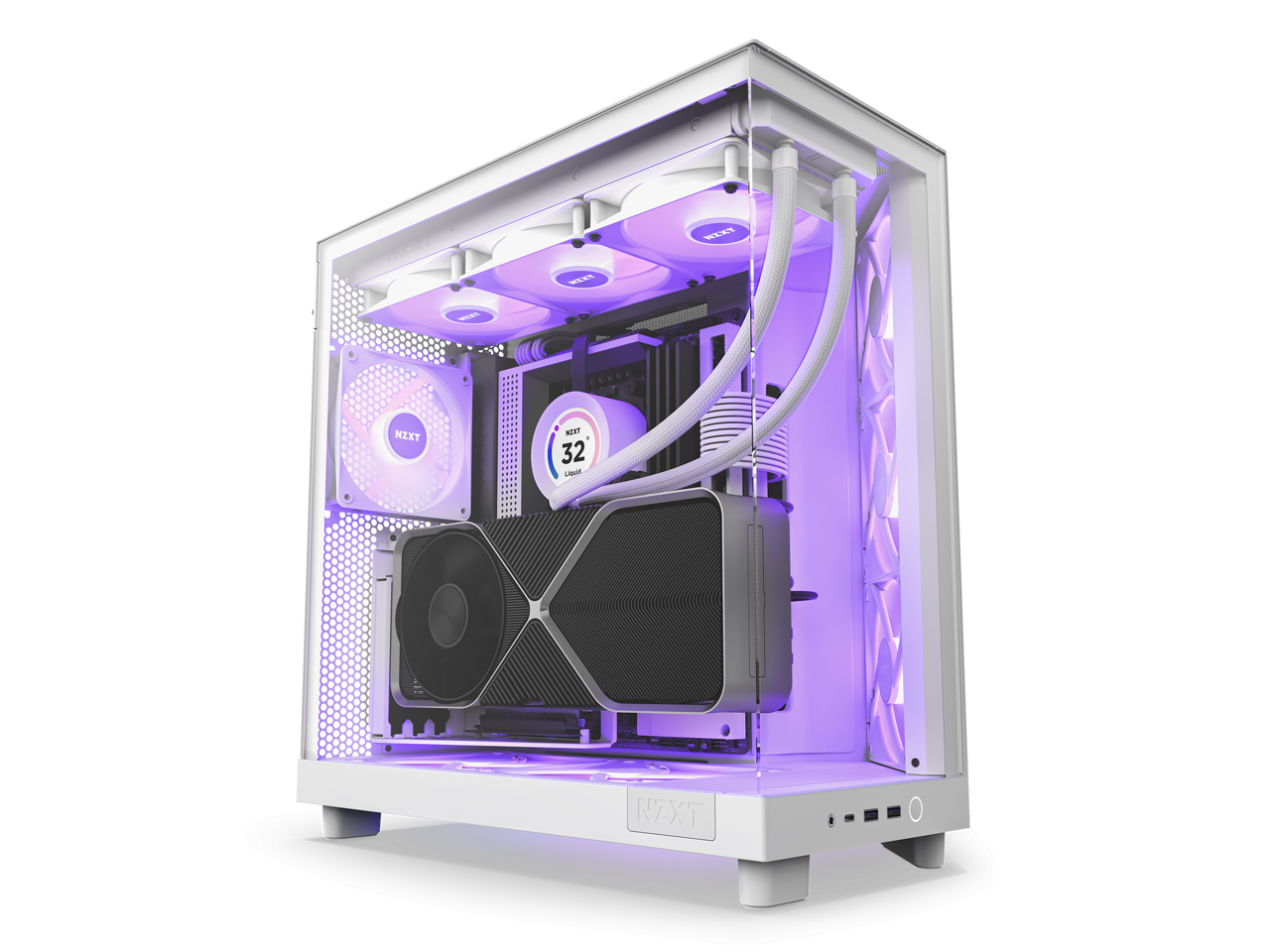 Кутия NZXT H6 Flow RGB Matte White - Middle Tower