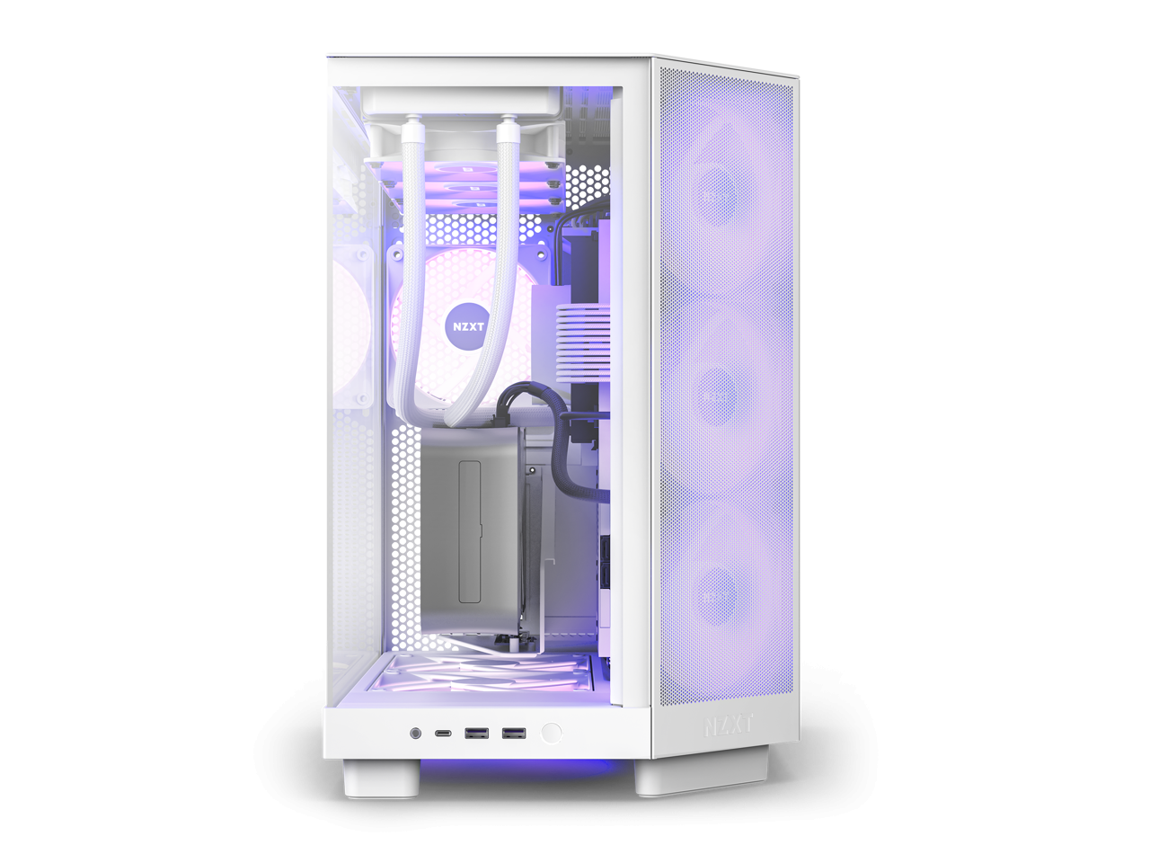 Кутия NZXT H6 Flow RGB Matte White - Middle Tower-4